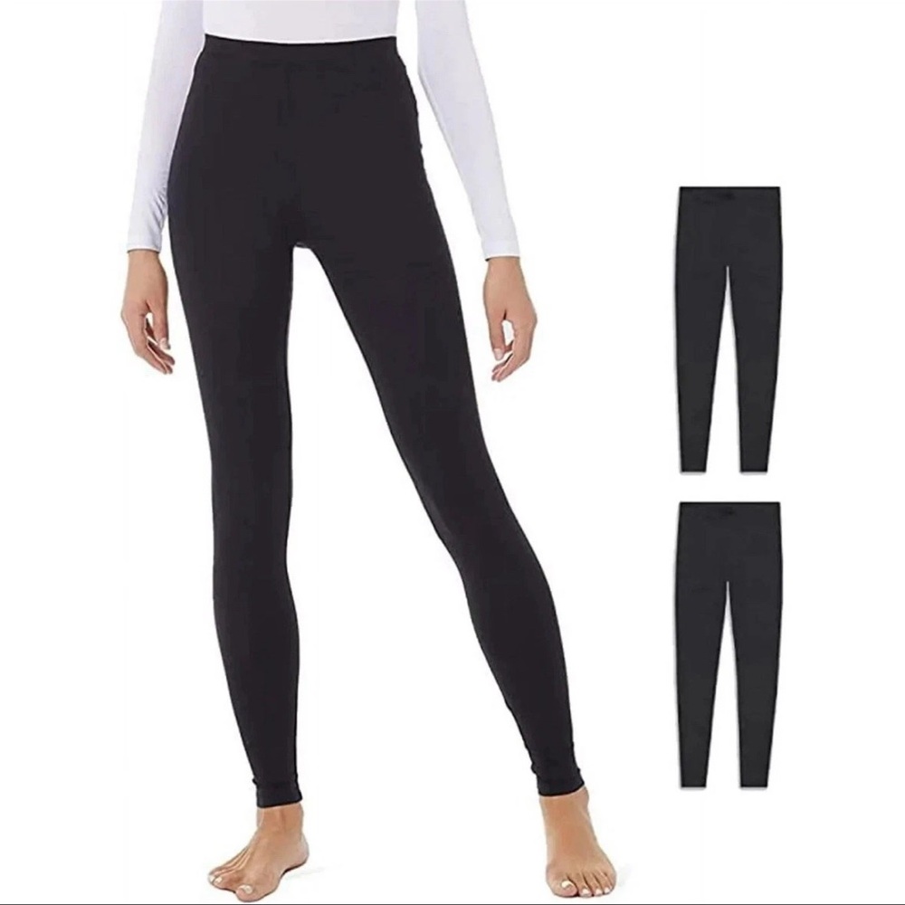 32 Degrees Heat Women's Base Layer Pant Long Johns 2Pk Black L